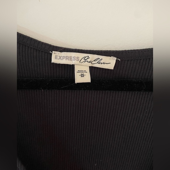 Express Black Ribbed Knit Top - Picture 4 of 4